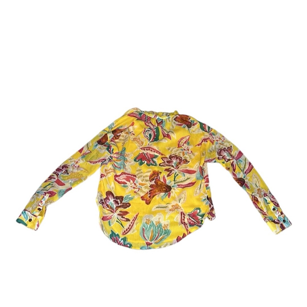 Anthropologie Yellow Floral Button-Up Blouse - Picture 7 of 15